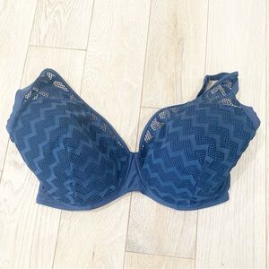 Deep Blue Chevron Bikini with Underwire Support